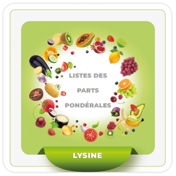 Consensus parts lysine - liste avec visuels et traductions légumes et fruits